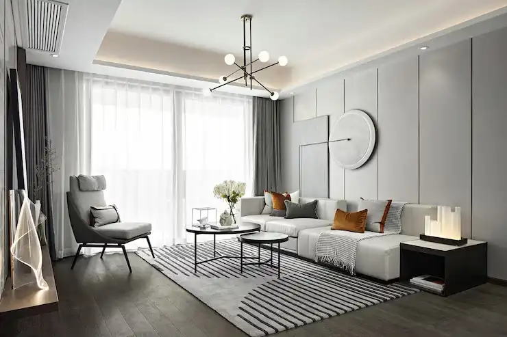 Căn phòng phong cách phương Tây kết hợp với tấm thảm đến từ Thảm len Hàng Kênh
